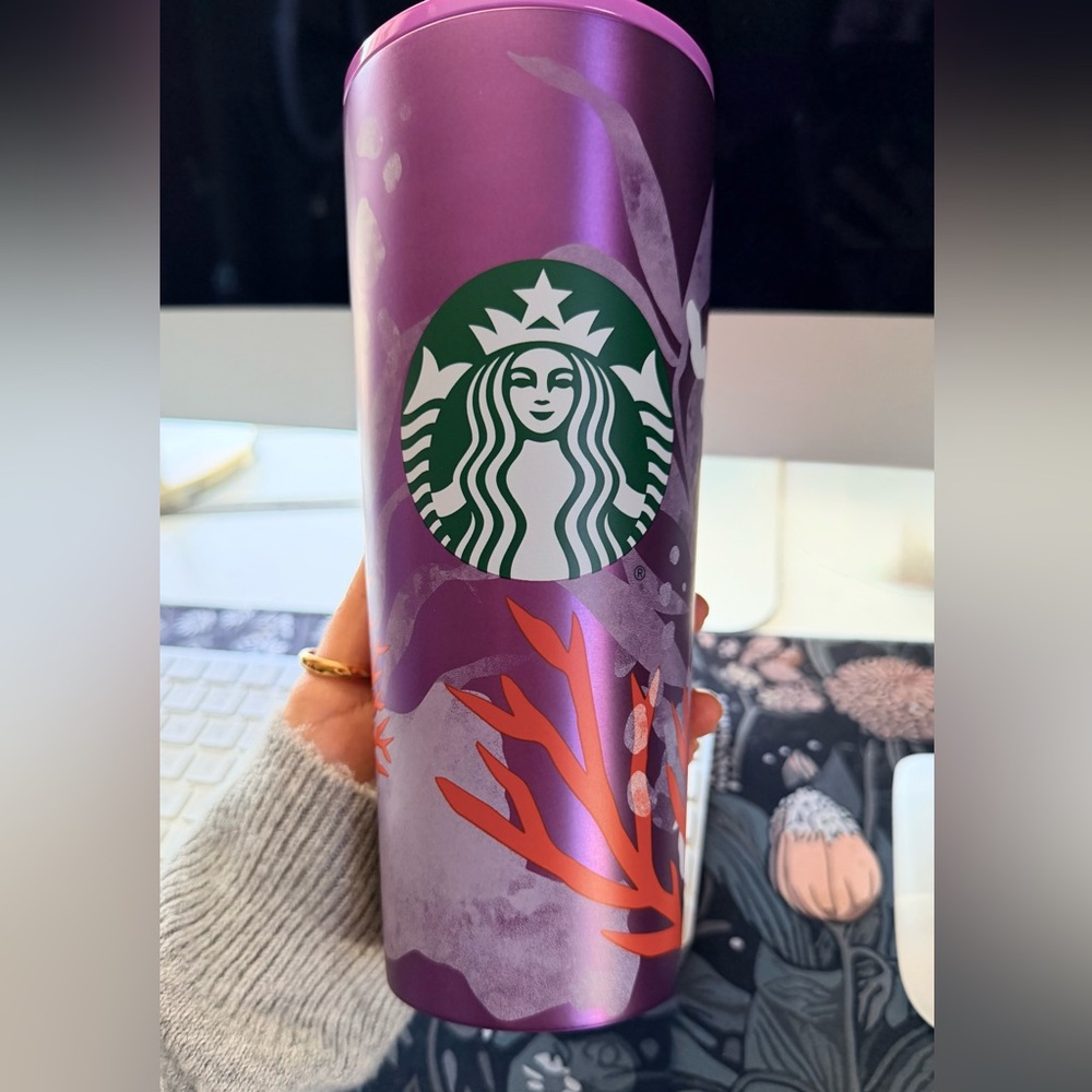 Starbucks Purple and Coral Stainless Tumbler